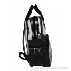 DALIX Small Clear Backpack Transparent PVC Security Security School Bag in Navy Blue